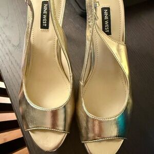 Nine West Metallic Gold Heels